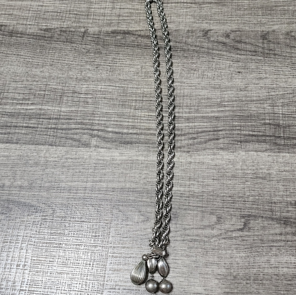 Silver Chain Necklace with Charms - Picture 2 of 6